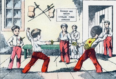 Vapenmästare. Gravyr i "Alphabet militaire enfantin". Bildspråk av Pont-a-Mousson, cirka 1890. 20 sidor. Mått: 28,5x21cm av Unbekannt