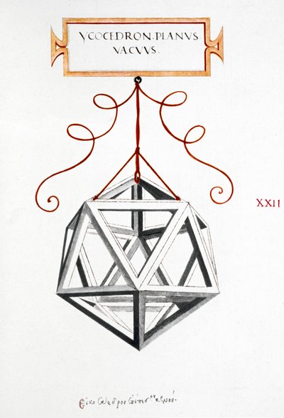 Matematiska ritningar Da VinciÕs Icosahedron av Unbekannt