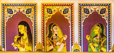 Miniatyrmålning, konst och hantverk i Rajasthan, Rajasthan, Indien, Asien (foto) av Unbekannter Künstler