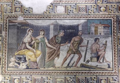 Mosaik, Pasiphae och Daedalus av Unbekannter Künstler