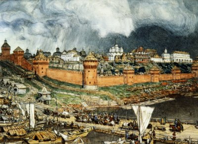Moskva Kreml under Ivan Llis regeringstid (Ivan den store) på 1500-talet av Apolinary Vasnetsov (1921). av Unbekannter Künstler