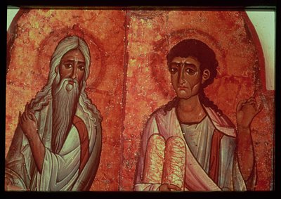 Moses med lagens tavlor, 600-talet (fresk) av Unbekannter Künstler