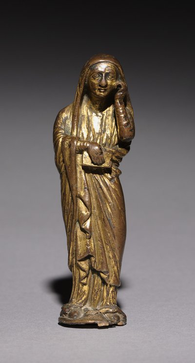 Sörjande Maria, troligen från ett altarkors, 1200-1300 av Unbekannt