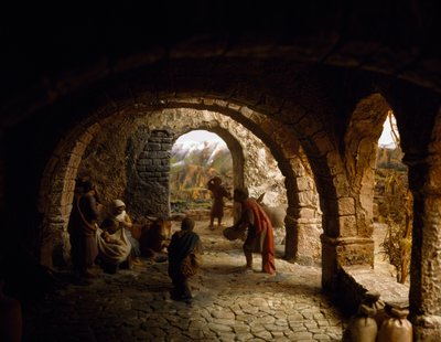 Födelsekyrka, födelsekyrka, diorama, Spanien, 1900-tal av William M. Timlin