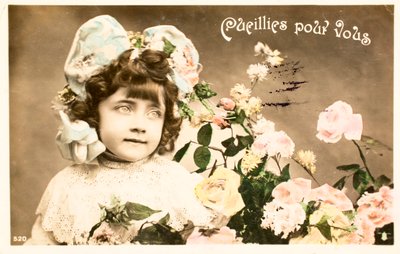 Gammalt vykort/Plockat för dig/Rosa av William M. Timlin