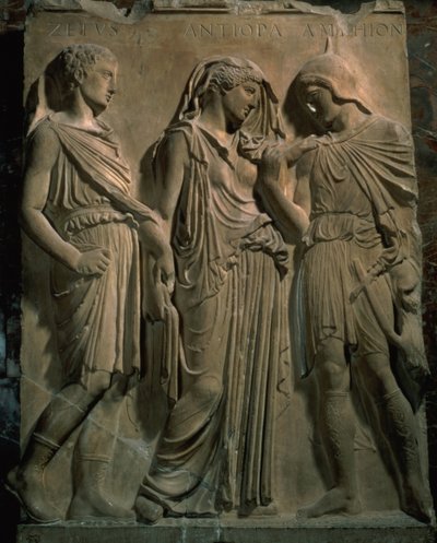 Orfeus, Eurydike och Hermes (marmor) av Unbekannt