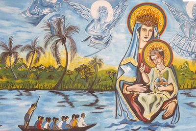 Our Lady of Togo fresk, Togoville, Togo av Unbekannt