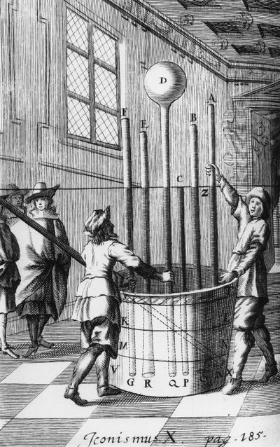 FYSIK, EXPERIMENT, PRE-1800 Torricellis barometerexperiment av Unbekannt