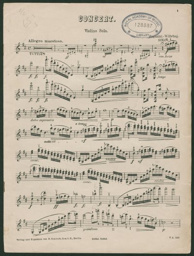 Paganini violinkonsert nr 1, op 6 av Unbekannter Künstler
