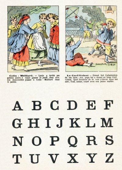 Sida 1 - Barnspel: colin maillard, draken - Alfabetet - Barnunderhållning - Epinala bilder, populära serier, runt 1890 av Unbekannt
