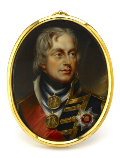 Målad miniatyr, föreställande viceamiral Horatio Nelson (1758-1805). Hänge, koppar och emalj, tidigt 1800-tal, porträtt av Henry Pierce Bone (1779-1855). av Unbekannter Künstler