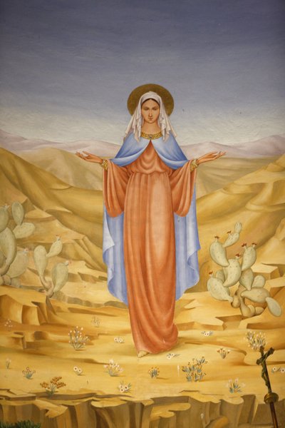 Målning i Visitationskyrkan i Ein Kerem: Jungfru Maria i det heliga landet, Ein Kerem, Israel av Unbekannt