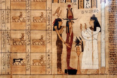 Papyrus från en dödsbok, Egyptiska museet, Turin av Unbekannt