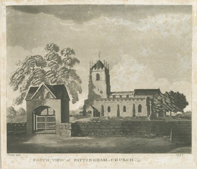 Pattingham Church: akvatintgravyr, 1796 av Unbekannt