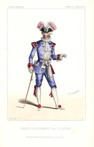 Paul Grassot som Tourangeot i Sylvandire av Leuven/Vanderburch, Theatre du Palais-Royal av Unbekannter Künstler
