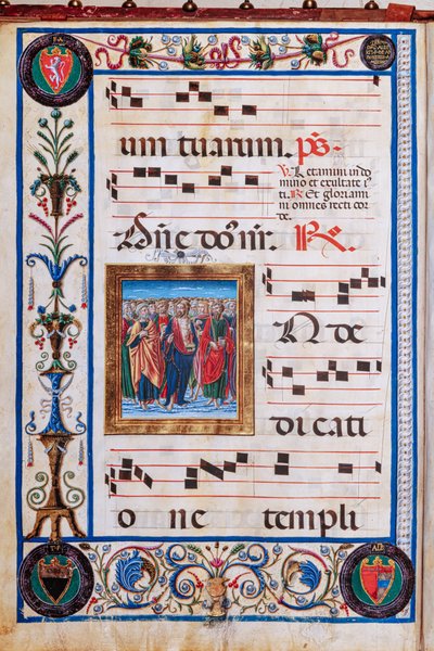 Piccolomini bibliotek: körbok, torsk. 26.R, ff. 29v med "Kristus och alla heliga", av Giovanni di Taldo. av Unbekannter Künstler