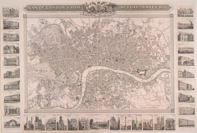 Plan över London från faktisk undersökning av Unbekannter Künstler