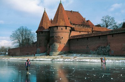 Polen, Pomorskie voivodeship, Malbork, Slott, gotisk fästning byggd av tyska orden av Benjamin Baud