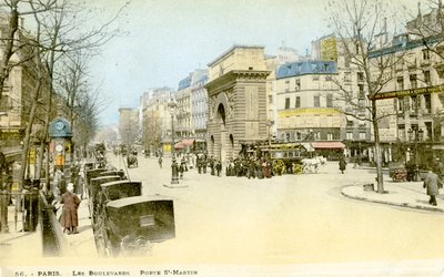 Porte Saint - Martin , Paris, ca 1900. av Unbekannter Künstler