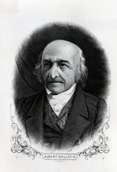 Porträtt av Albert Gallatin (1761-1849) (gravyr) av Unbekannt