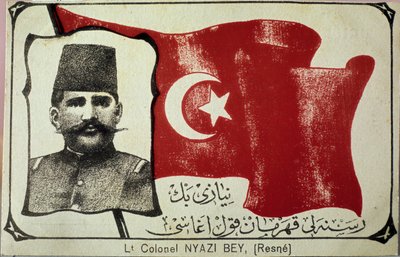 Porträtt av Niyazi Bey (gravyr) av Unbekannter Künstler