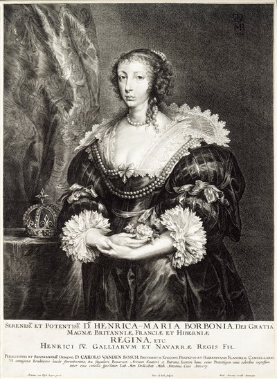 Porträtt av drottning Henrietta Maria de Bourbon av Unbekannt