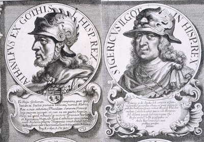 Porträtt av Ataulf och Sigeric (litho) av Unbekannt