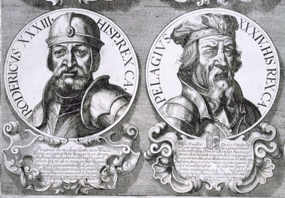 Porträtt av Roderic och Pelagius (litho) av Unbekannt