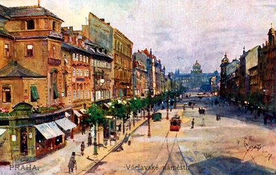 Prag: Vaclavplatsen (Vaclavske namesti) av Unbekannter Künstler