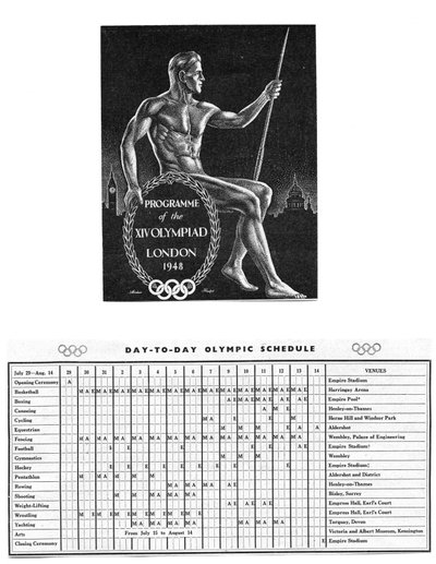 Programmet för XIV Olympiaden i London och det olympiska schemat från den 29 juli till 14 augusti av Unbekannt