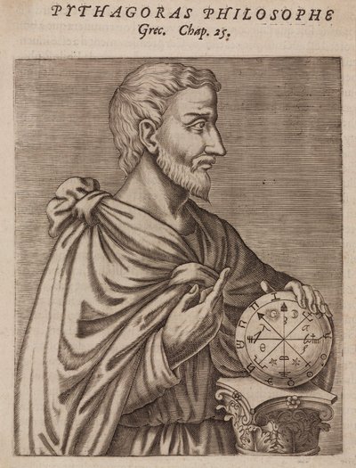 Pythagoras, grekisk filosof och matematiker, 600-talet f.Kr av Unbekannt