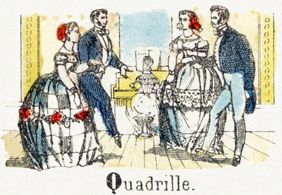 Q - Quadrille - Child Entertainment Alphabet c.1890 (litografi) av Unbekannt