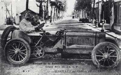 Racing, Grand Prix de France (ACF): Barrel som kör en Brasier-bil på Seine Inferior-banan, 2 juli av Unbekannt