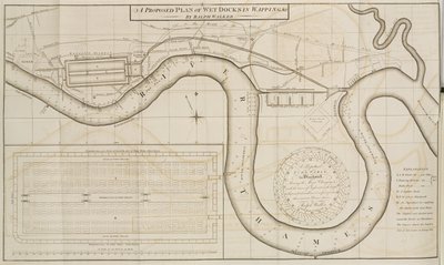 Ralph Walkers föreslagna plan för Wet Docks i Wapping, London av Unbekannt
