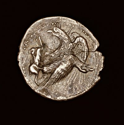 Sällsynt antikt grekiskt mynt, Silver Tetredrachm, Agrigentum, Örn med Hare, 411 BC (foto) av Unbekannter Künstler