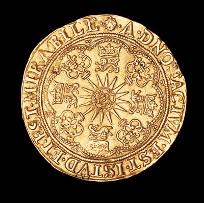Sällsynt mynt, England Guld Spur Ryal, Tudor Rose på Spur Rowel av Unbekannter Künstler