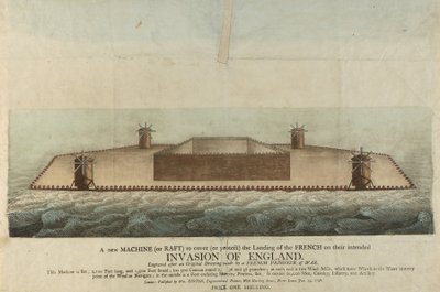 Representation av den franska flottan som skulle invadera Storbritannien 1798 (gravyr) av Unbekannter Künstler