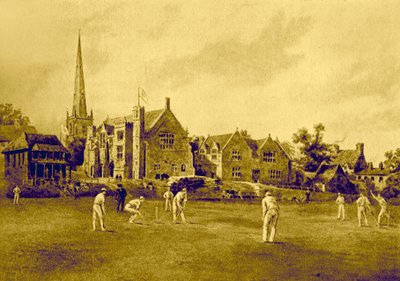 Repton School från cricketfältet av Unbekannter Künstler