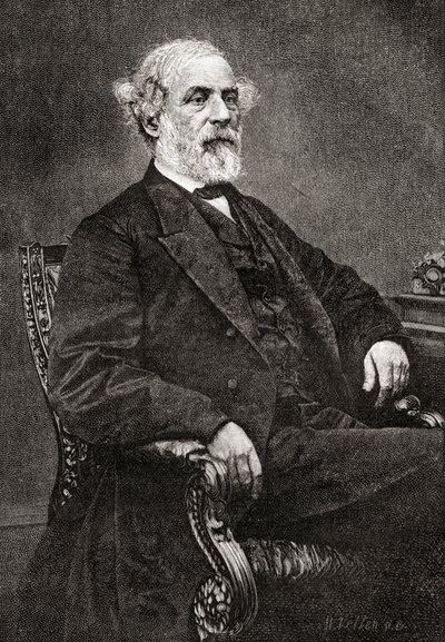 Robert Edward Lee, från The Century Magazine, publicerad 1887 (gravyr) av Unbekannt