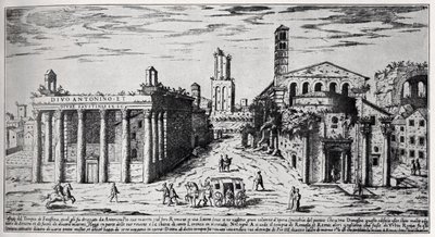 Forum Romanum 1500-talet (gravyr) av Unbekannter Künstler