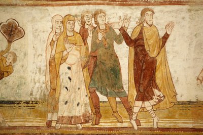 Saint-Savin sur Gartempes klosterkyrka Navvalvmålning: Abraham separerade från sin brorson Loth (Gen 13, 8-9) Saint-Savin Frankrike av Unbekannt