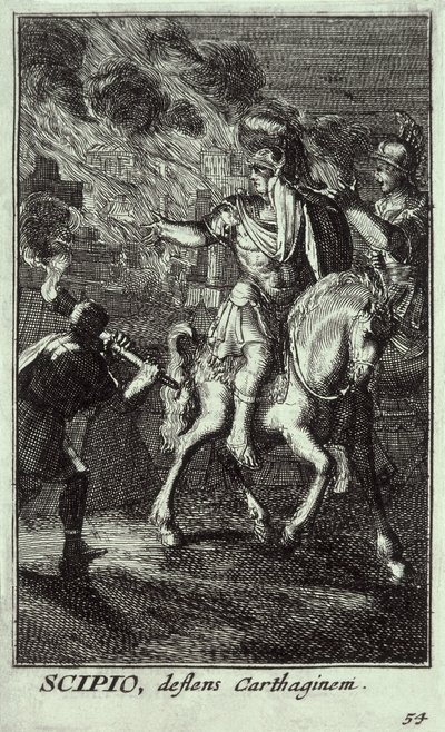 Scipio Africanus den yngre (185-129 f.Kr.) (gravyr) av Unbekannter Künstler