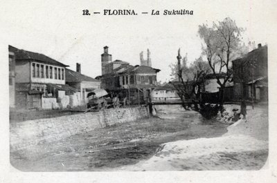 Serbien, Florina (nuvarande Grekland): utsikt över Sukulina - Vykort 1914-1918 av William M. Timlin