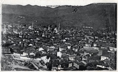 Serbien, Monastir: allmän utsikt över staden, Monastir kallas desormais Bitola och ligger i Macedoine - Vykort 1914-1918 av William M. Timlin