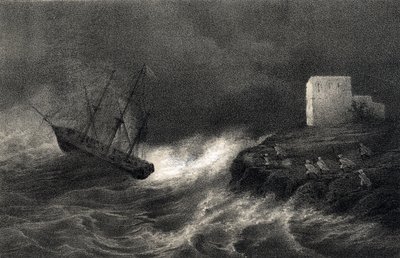 Skeppsbrott av tegelstenarna "Aventure" och "Silene" på den algeriska kusten, 15 maj av Unbekannter Künstler