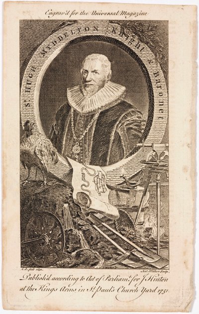 Sir Hugh Myddelton, walesisk guldsmed och ingenjör, ca 1620-talet av Unbekannt