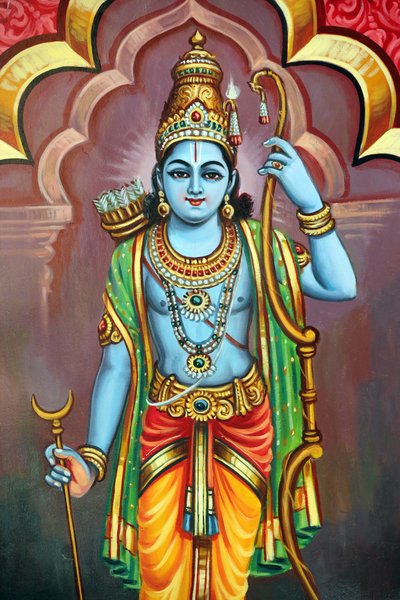 Sri Vadapathira Kaliamman Hindu Temple. Avatar av Vishnu. Lord Rama 7:e inkarnationen. Singapore av Unbekannt