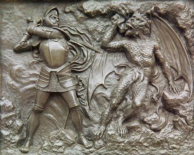 St. George Fighting the Dragon (brons) av Unbekannt