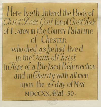 Stafford - Monumental inskription i St. Mary