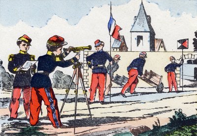 Stalkers. Gravyr i "Barns militäralfabet"". Bildspråk av Pont-a-Mousson, cirka 1890. 20 sidor. Sol: 28,5x21cm av Unbekannt